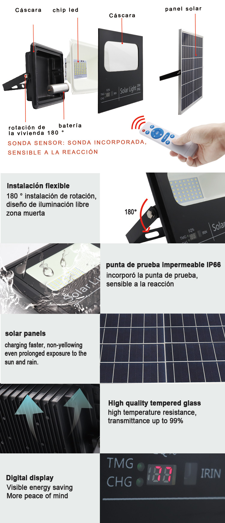 solar proyector led