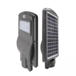 Farola led solar de 20 vatios Sensor de movimiento todo en una ip65 lámpara inteligente al aire libre a prueba de agua