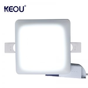lámpara de panel sin marco led KEOU Factory 6 + 3w 12 + 4w 18 + 6w 24 + 8w cuadrado 100lm/w smd lámpara cuadrada de superficie
