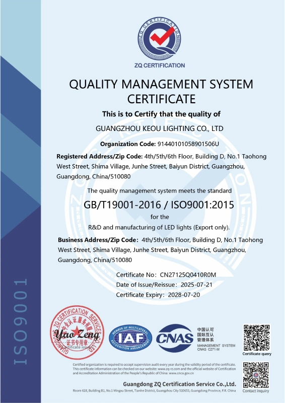 ISO9001 certificate